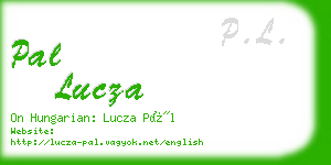 pal lucza business card